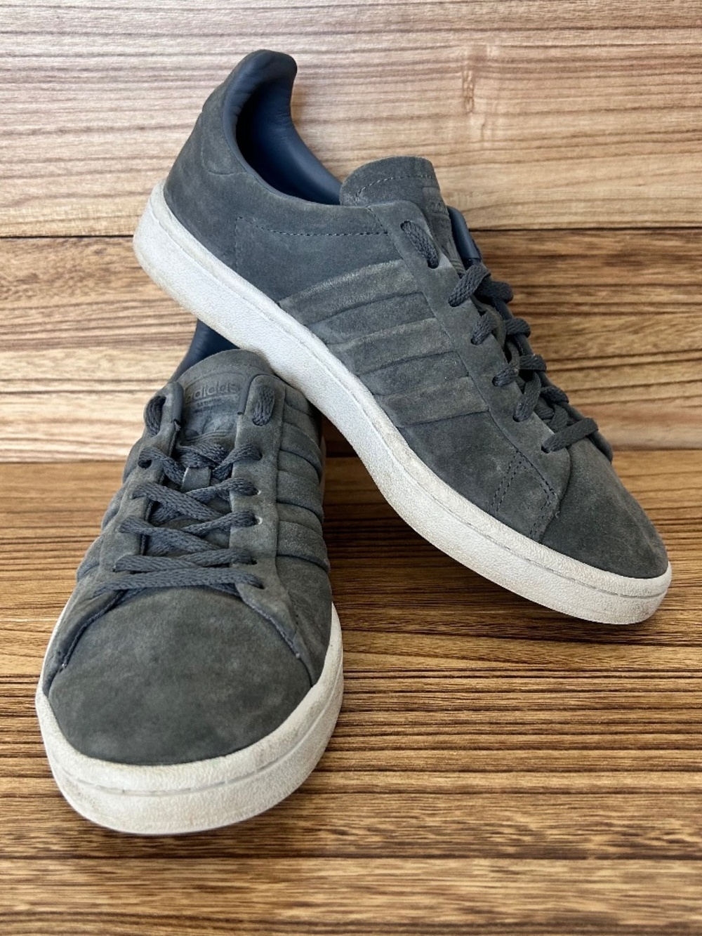 Adidas Campus Stitch + Turn grey suede sneaker sz 8 🚨 FITS LIKE WOMENS sz 9 🚨
